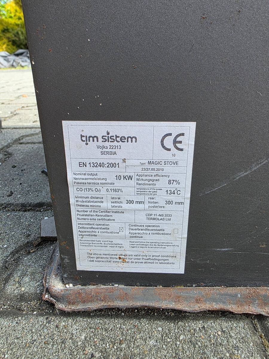 TIM SISTEM MAGIC STOVE, 10kW, černá