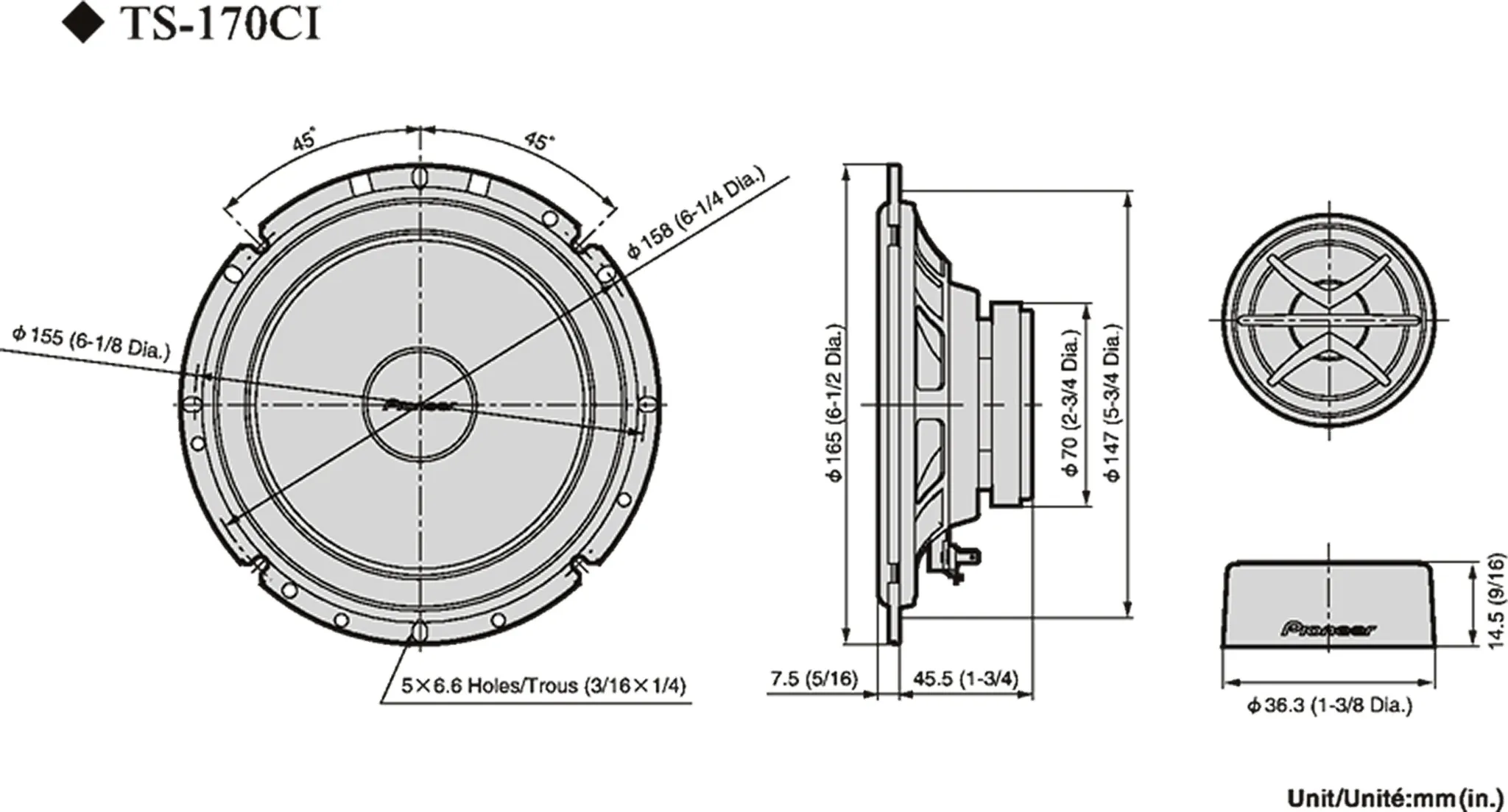 Pioneer TS-170Ci