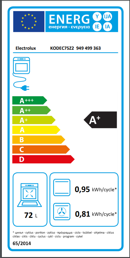 Electrolux 600 SteamBake KODEC75Z2
